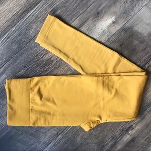 Fleece-lined, high- waisted, yellow leggings